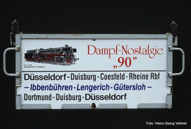 Zuglaufschild Kiepenkerl 28.04.1990